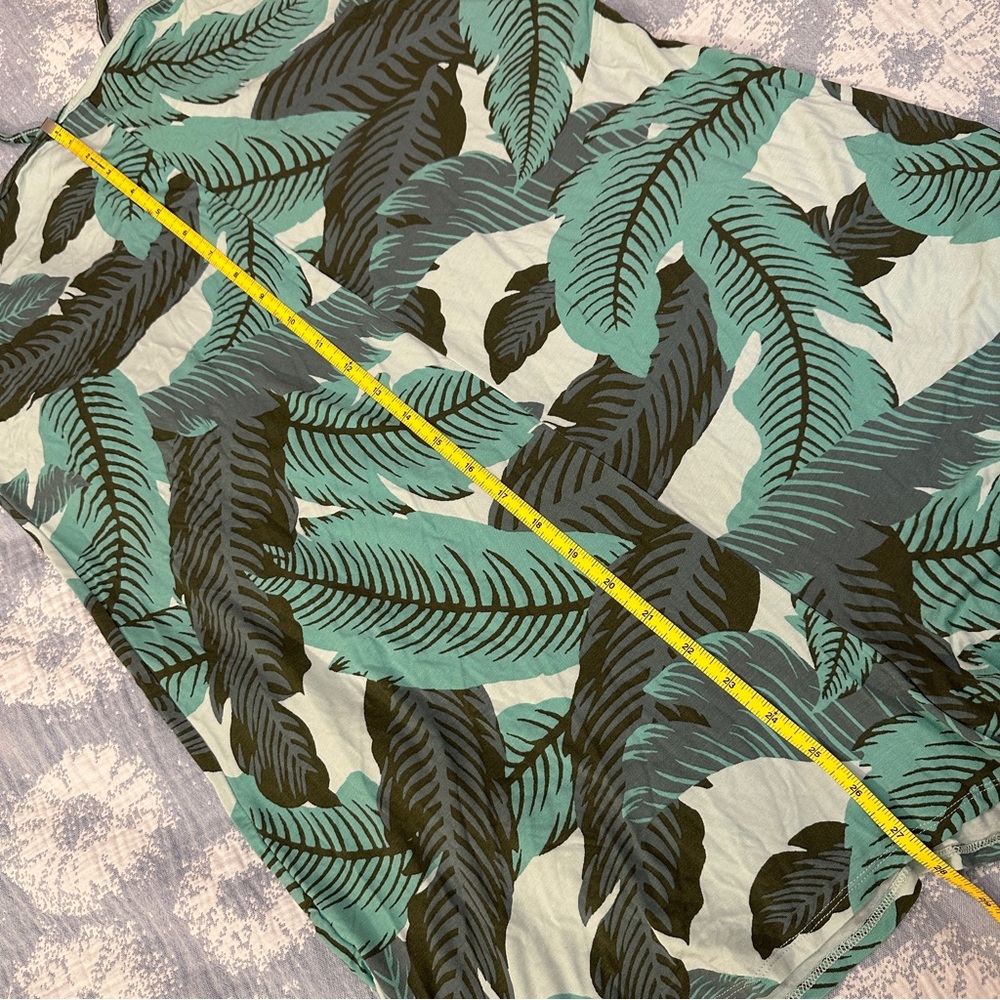 NWT Old Navy Sunday Sleep Romper lounge pajamas, green palm leaf, M - Picture 8 of 13